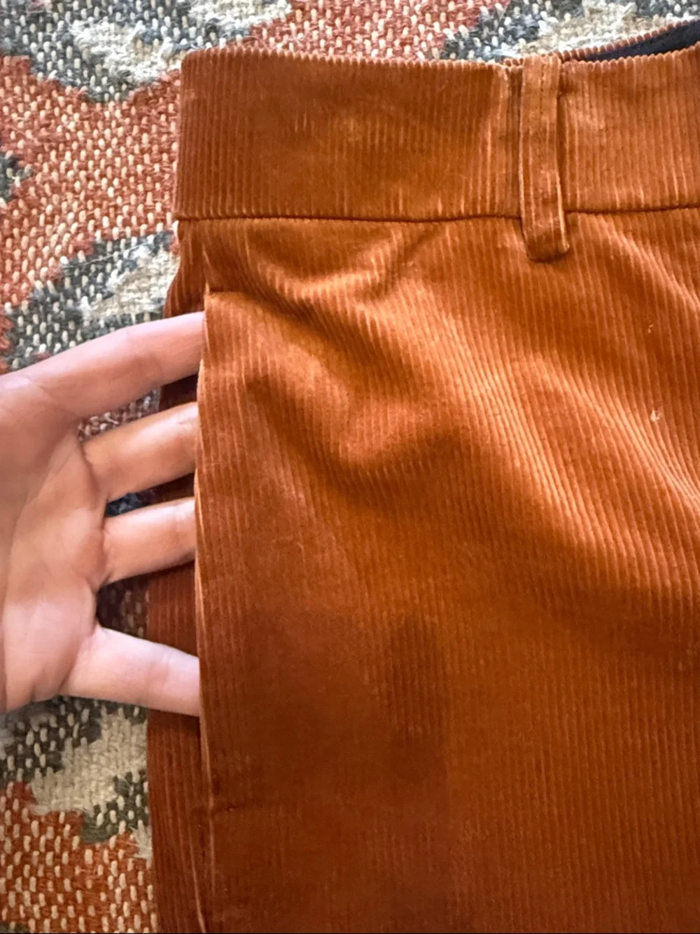 Tory Burch Cognac Corduroy Wide-Leg Pants | Size 25